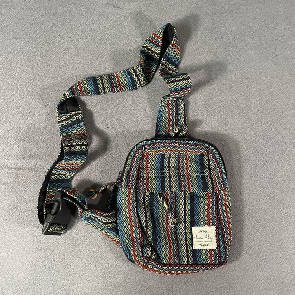Hamro Hemp Handbags - Hamro Hemp Eco-Friendly Woven Sling Crossbody Bag Boho Festival Shoulder Pack